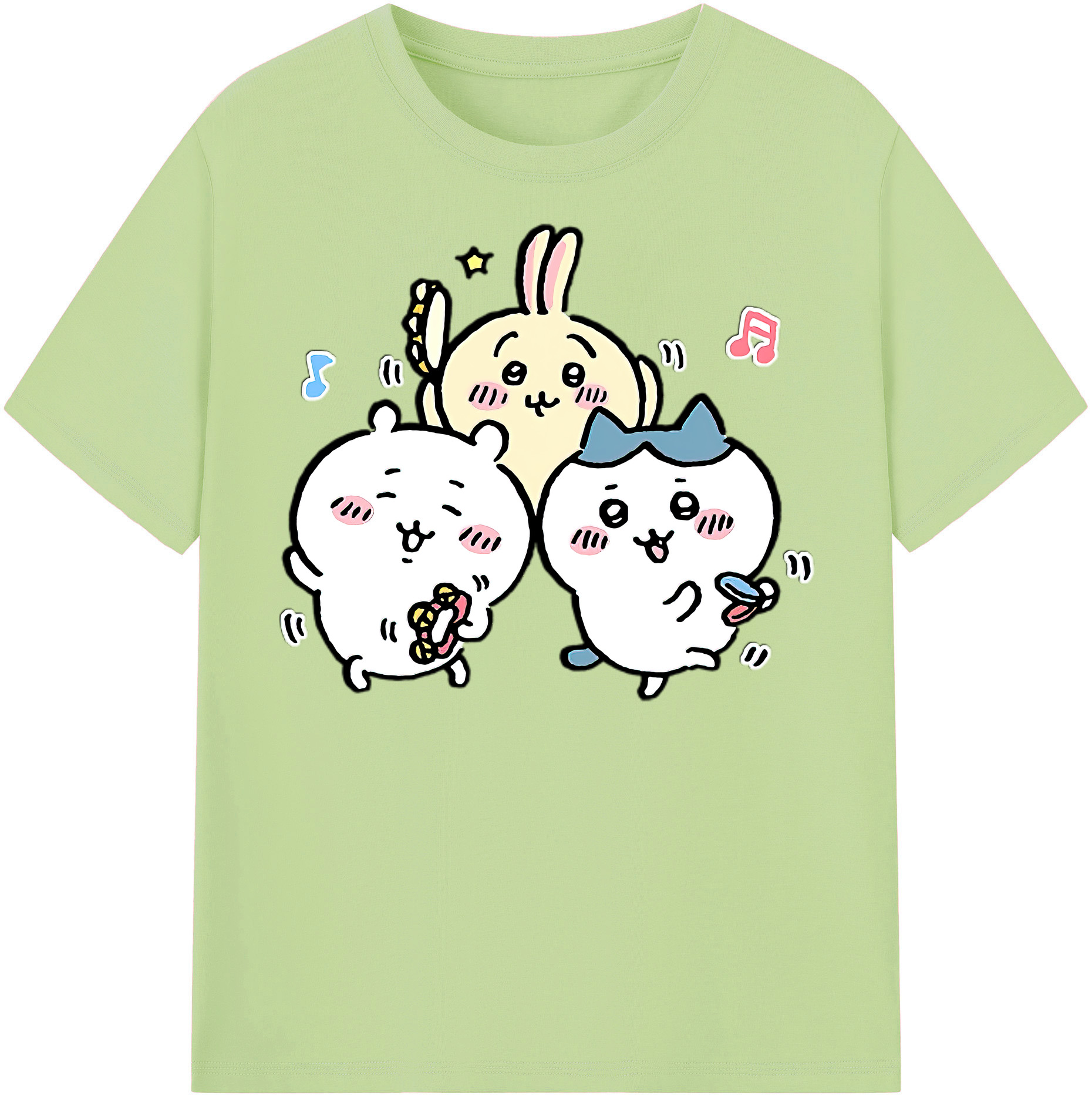 （画像用） ちいかわ ハチワレ Chii-kawa hachiware 綿100％半袖Tシャツ（フロントプリント）